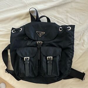Prada black nylon backpack